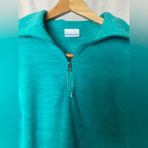 Columbia Teal Quarter-Zip Fleece Athletic Trail-Ready Comfort Gorpcore L thumbnail 3