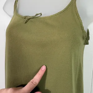 Abercrombie & Fitch Vintage Y2K Army Green Bow Butterfly Patch Tank Top Medium M thumbnail 7