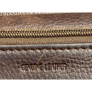 Fossil Genuine Leather Brown Checkbook Wallet Snap Flap Organizer Long Wallet thumbnail 6