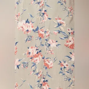 NWT Storia Linen Blend Floral Midi Dress Sage Green Pink V-Neck Size Medium thumbnail 8