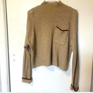 American eagle light brown mock neck sweater thumbnail 2