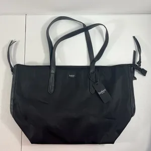 Botkier New York Black Nylon Tote Vegan Leather Trim‎ Zipper Shoulder Bag NEW thumbnail 3