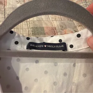Brandy Melville White Top with Black Dots thumbnail 2
