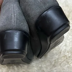 Aerosoles Gray Stitch and Turn Gray Suede Zip Wedge Booties 7.5 thumbnail 4