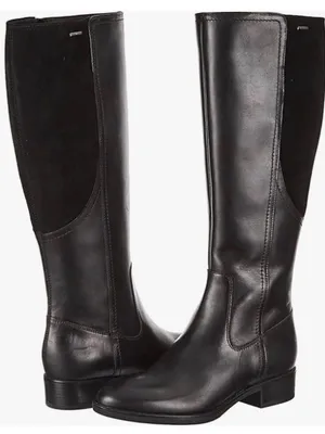 Geox Black Over-the-Knee Leather Riding Boots Size 7 thumbnail 2