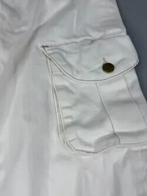 DL1961 Hepburn Cargo Jeans 24 Eggshell White High Rise Wide Leg 33" thumbnail 3