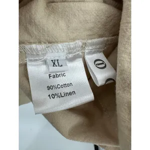 Womens Tan Cotton Linen‎ Blend Blazer Sz XL Career Office Lagenlook Quiet Luxury thumbnail 4