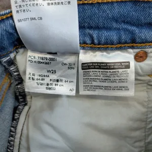 Levis Premium Ribcage Shorts Womens 25 Blue Denim High Rise Button Fly Casual‎ thumbnail 6