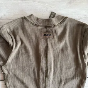 SKIMS Cotton Rib Long Sleeve Dress Olive Green XS NWT thumbnail 6