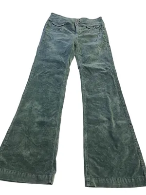 Pilcro and the Letterpress Green Corduroy High Rise Trouser Bootcut Pants Sz 28 thumbnail 4