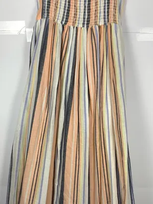 Free People Lilah Midi Dress S Striped Cotton Autumn Wedding Guest Boho thumbnail 4