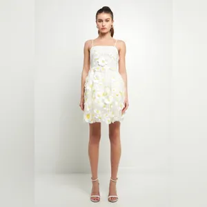 Endless Rose Floral Embroidered Mini Dress in White Size Medium thumbnail 3