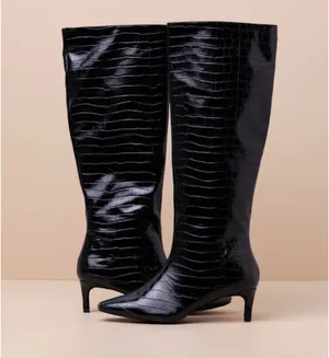 Lulus Croc-Embossed Over-The-Knee Boots thumbnail 3