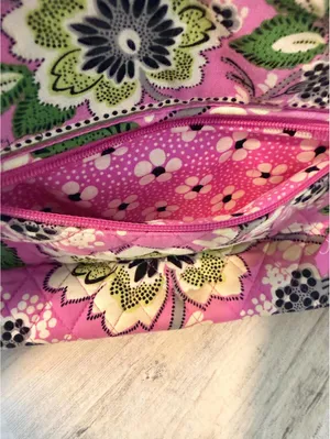 Vera Bradley Womens OS Viva La Vera Pink Green Floral Quilted Frame Satchel Bag thumbnail 13