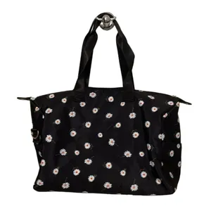 Alice + Olivia Black Fabfitfun Daisy Print Duffle Bag Weekender Travel Overnight thumbnail 3