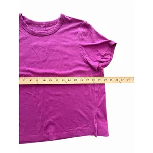 Lululemon Shirt Womens Small Pink Crop Short Sleeve Lightweight Athleisure BB8-1 thumbnail 3