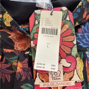 Anthropologie Farm Rio Short-Sleeve Sweetheart Floral Mini Dress Size L NWT $228 thumbnail 9