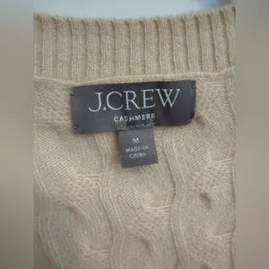 J.Crew Cashmere cropped cable-knit sweater-vest in Buttercream Size Medium thumbnail 6
