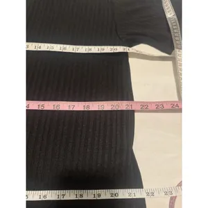 H&M Womens Blouse Sz Medium Black Short Sleeve Gothic Grunge Witchy Vampy Ribbed thumbnail 11