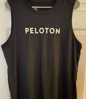Womens Black Sleeveless Peloton Workout Tank, Cycling, Exposed Stitching thumbnail 2