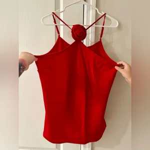 NWT A New Day Elegant Red Top with Rose Detail thumbnail 3