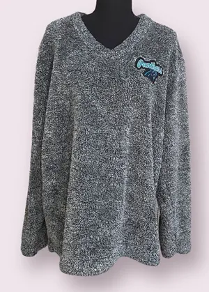 National Football League Carolina Panthers Charcoal Trifecta Fleece Pullover Sweatshirt Women's Size L thumbnail 1