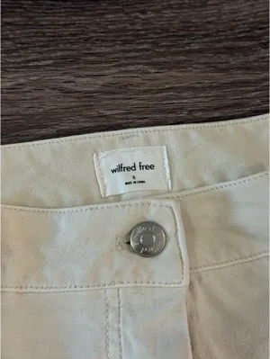 Aritzia Wilfred Free carpenter pants in bone/cream color thumbnail 4