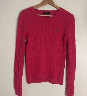 Polo Ralph Lauren ladies julieanna pink cotton pullover crewneck sweater M thumbnail 3