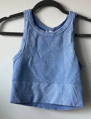 NIKIBIKI Blue Ribbed Active Loungewear Tank Top thumbnail 1