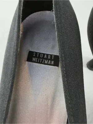 Vintage Stuart Weitzman Pointed Toe Kitten Heels with‎ Embellished Buckle Black thumbnail 6