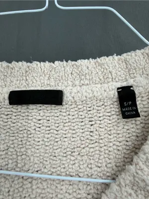 ATM Cropped Long Sleeve Slouchy Pocket V-Neck Sweater thumbnail 5