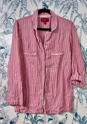 Victoria's Secret Pink and White Striped Fabric thumbnail 1