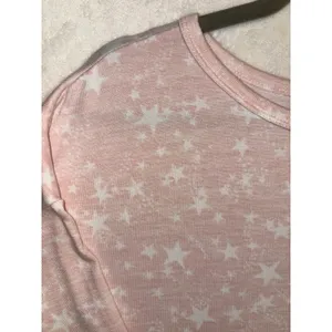 Caution To The Wind Pink Star Print‎ Pajama Set Medium Long Sleeve Top Joggers thumbnail 3
