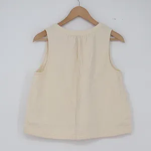 Banana Republic Tank Top Womens Medium Cream Gauze Button Front Excellent thumbnail 5