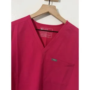 FIGS Catarina One-Pocket Scrub Top Womens Small Pink Ultra Rose Medical thumbnail 2