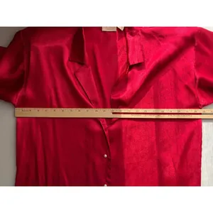 Vintage Victorias Secret Womens‎ Medium Night Shirt Pink Gold Label Faux Pearl thumbnail 5