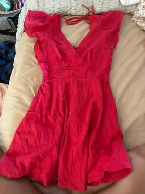 Lulus Red Skater Mini Dress Flutter Sleeves thumbnail 2