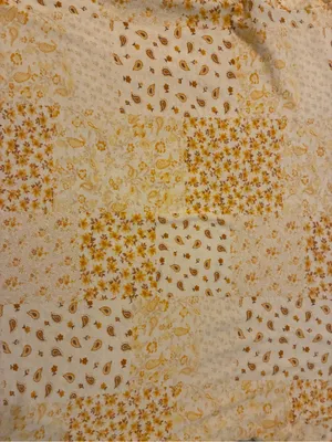Women’s American Eagle Short Sleeve White & Yellow Floral Patchwork Tee Size S thumbnail 3