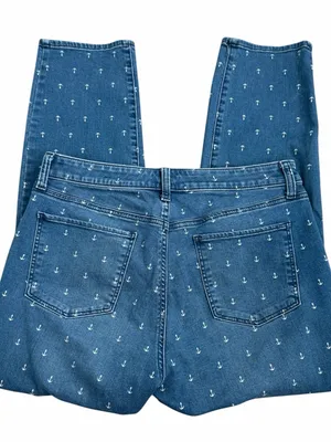 Talbots Anchor-Print Slim Ankle Curvy Jeans thumbnail 5