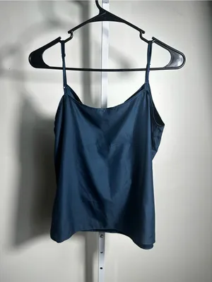 071. Boden Navy Satin Camisole Tank Top Size 10 Adjustable Straps thumbnail 5