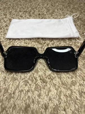 NIB Jeepers Peepers Black Oversized Square Sunglasses thumbnail 6