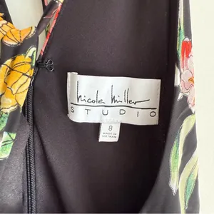 Nicole Miller Black Floral Maxi Dress thumbnail 2
