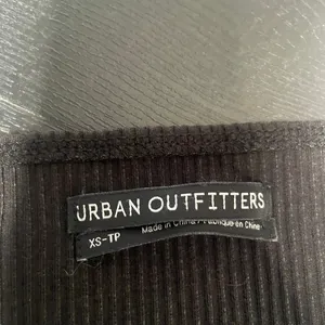 Urban Outfitters Black Ribbed Lace Up Long Sleeve Crop Top XS Square Neck Edgy thumbnail 2