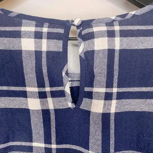 Caslon Plaid‎ Smocked Peplum Bell Sleeve Top Size M thumbnail 9