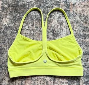 Lululemon Flow Y Bra Nulu Electric Lemon Neon Yellow Size 4 W2CTIS thumbnail 1