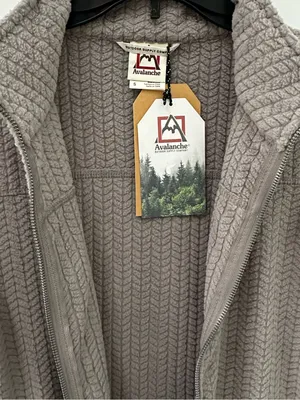Avalanche Hawthorn Cabled Fleece Jacket NEW Gray Small thumbnail 5