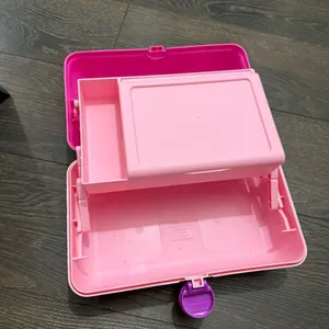 Vintage Women’s Pink Caboodles Train Makeup Case Holder Plastic thumbnail 4