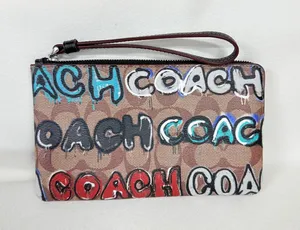 Coach X Mint + Serf Large Corner Zip Wristlet In Signature Canvas cm673 thumbnail 1