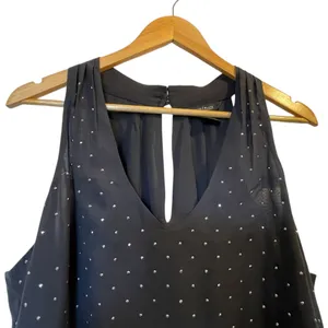 WHBM Black/Silver Accented After 5 Sleeveless Tank Top Blouse- Size XL thumbnail 2