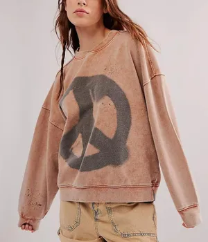 OneTeaspoon Sweatshirt‎ Crewneck Jumper Peace Retro Boho Oversized Small thumbnail 1